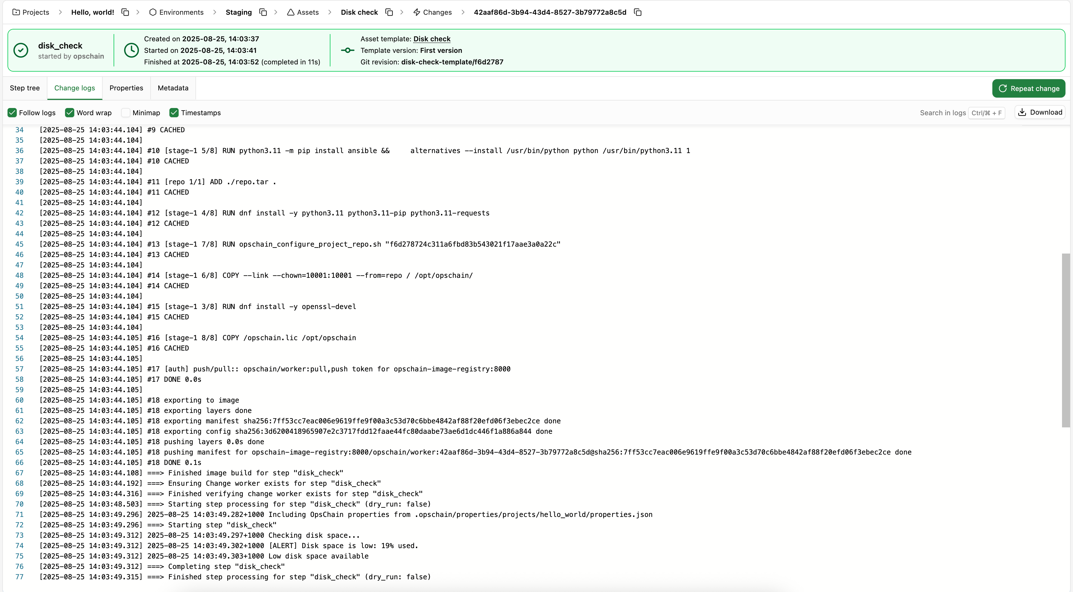 Environment properties override